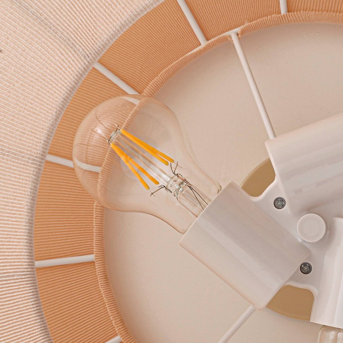 Ceiling Light Beige Fabric
