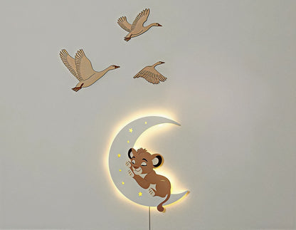 Lion on the Moon Night Light