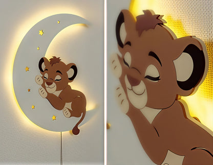 Lion on the Moon Night Light