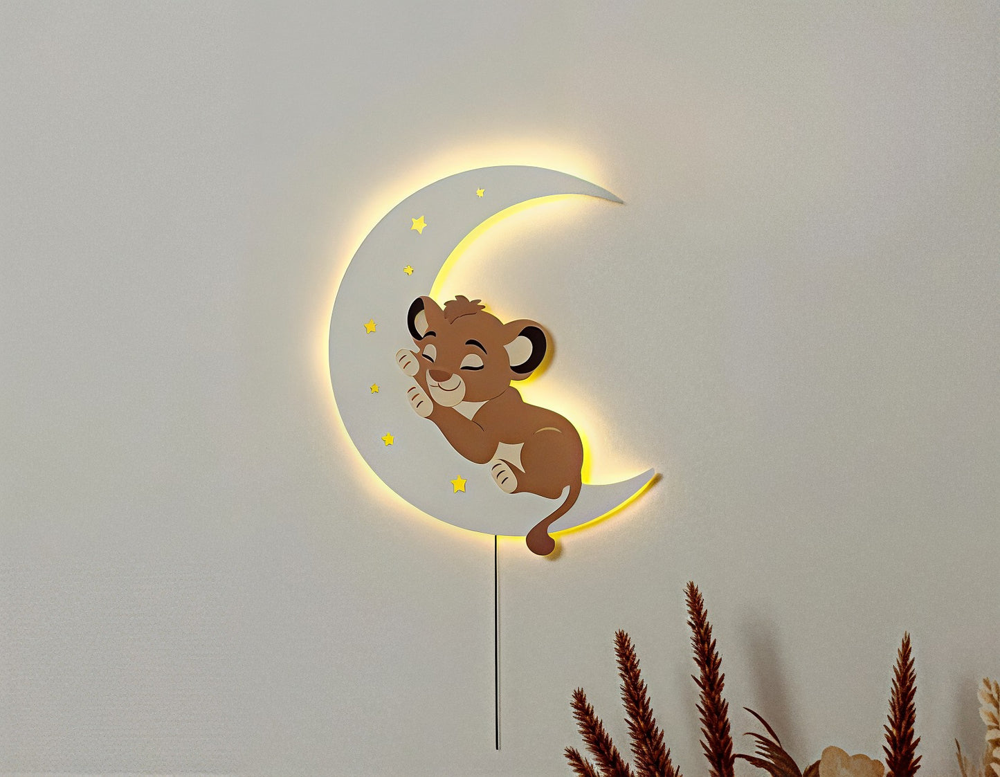 Lion on the Moon Night Light