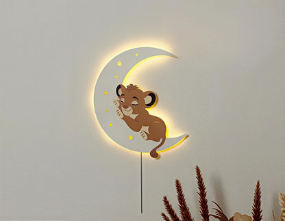 Lion on the Moon Night Light