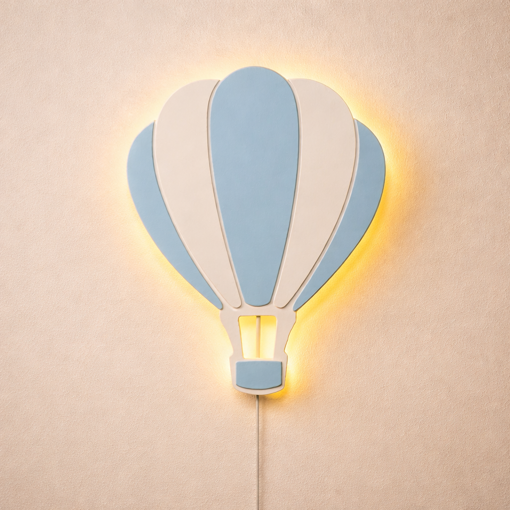 Wooden Hot Air Balloon Night Light Set of 3