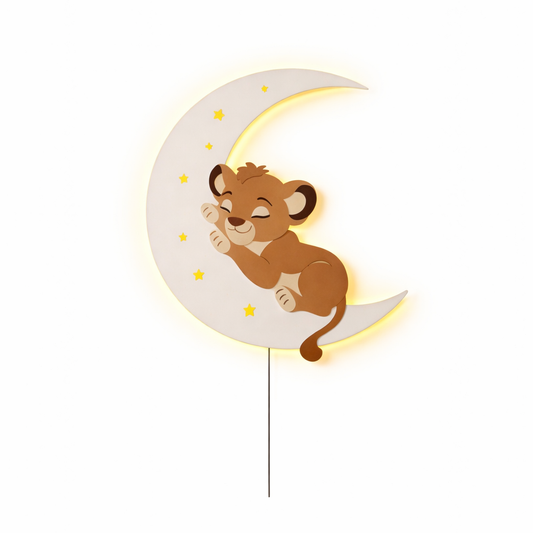 Lion on the Moon Night Light