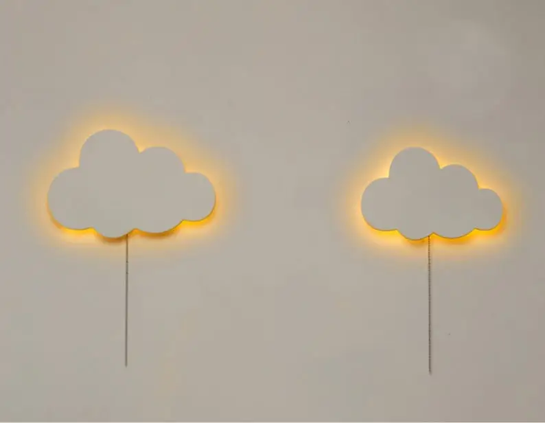 Wooden Hot Air Balloon Night Light Set C